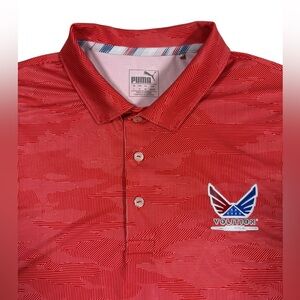 Puma Volition America Golf Polo Size Large Red Camo Pattern Performance Stretch